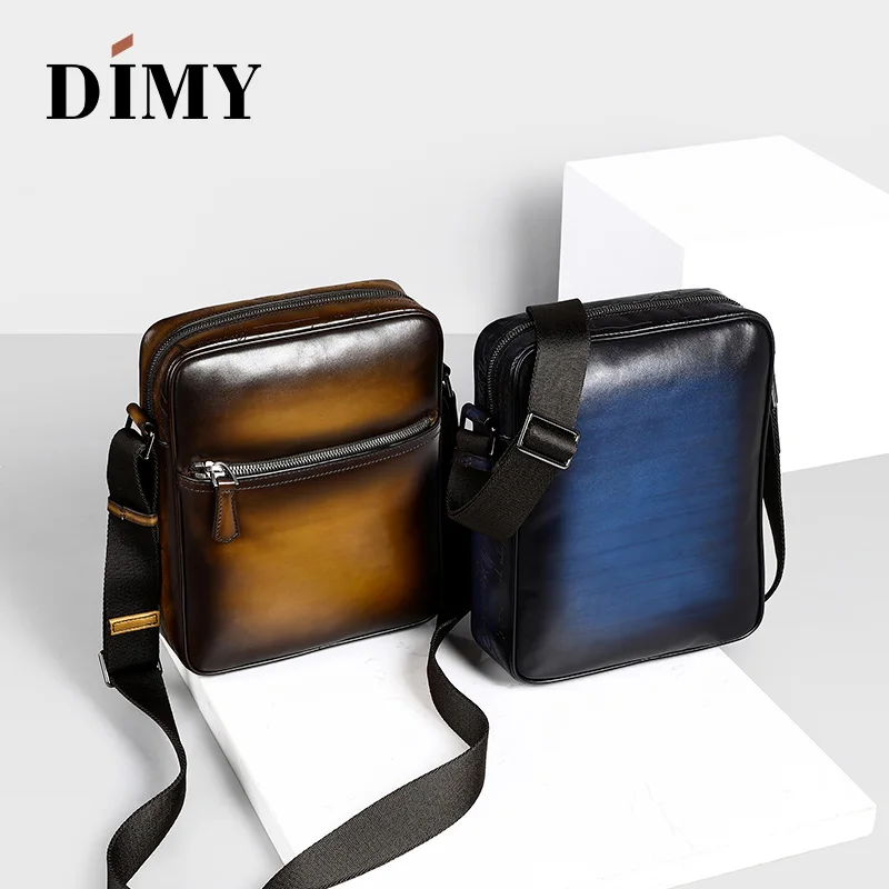 DIMY сумки-мессенджеры винтажные мужские сумки через плечо из натуральной кожи для