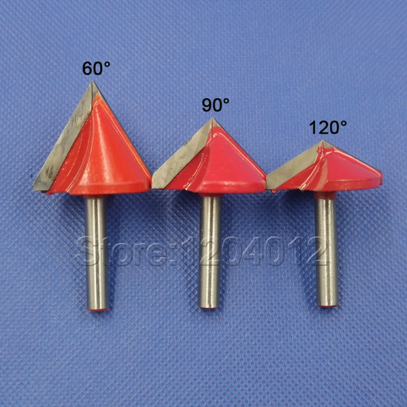3 шт./компл. 6 мм x 22 V Groove фрезерный станок с ЧПУ для гравировки 3D 60 градусов + 90 120