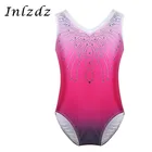 Балетное трико, костюмы для детей, балерина, пачка, боди для девочек, без рукавов, блестящая балетная танцевальная одежда, гимнастический купальник для танцев