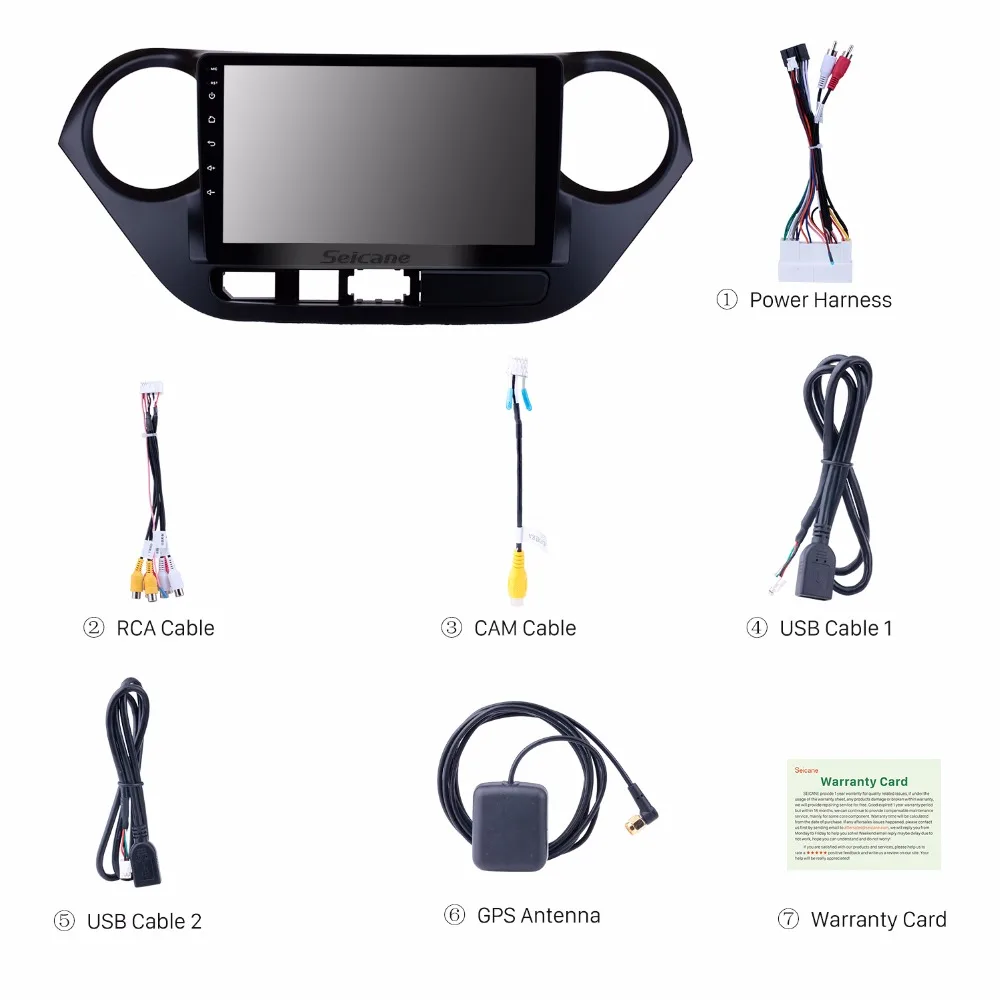 Seicane 2Din Android 8 1 Wifi GPS головное устройство для 2013 2016 HYUNDAI I10 Grand i10 RHD 9 дюймов 1080P