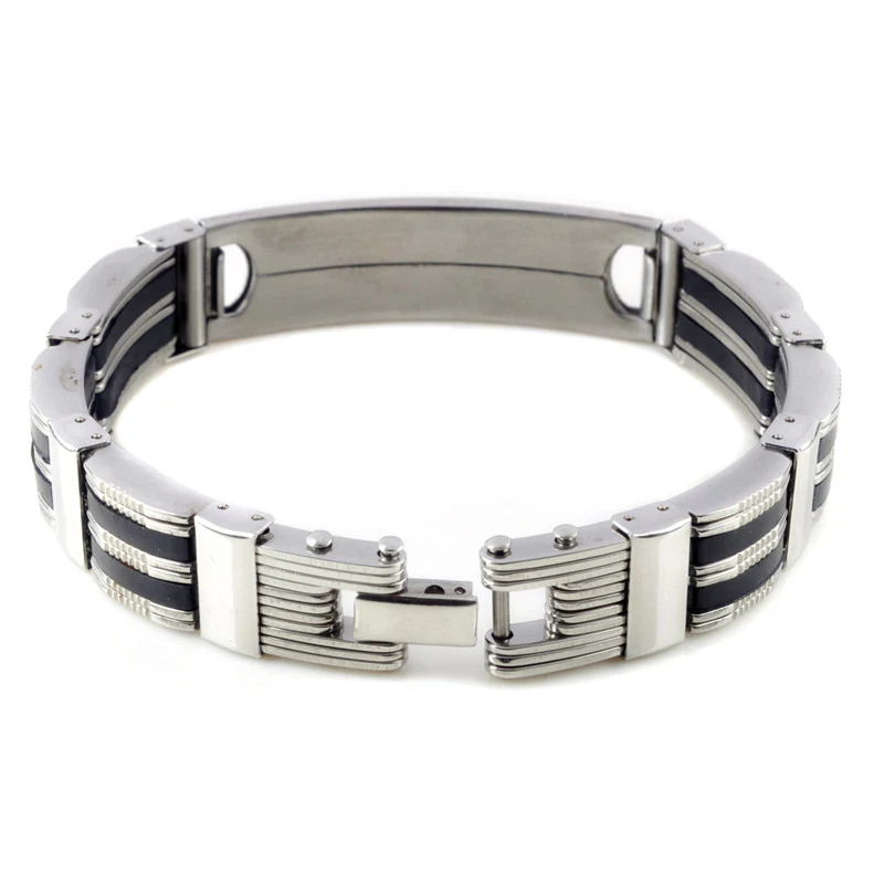 1 шт. популярный простой ID гравируемый мужской браслет из нержавеющей стали