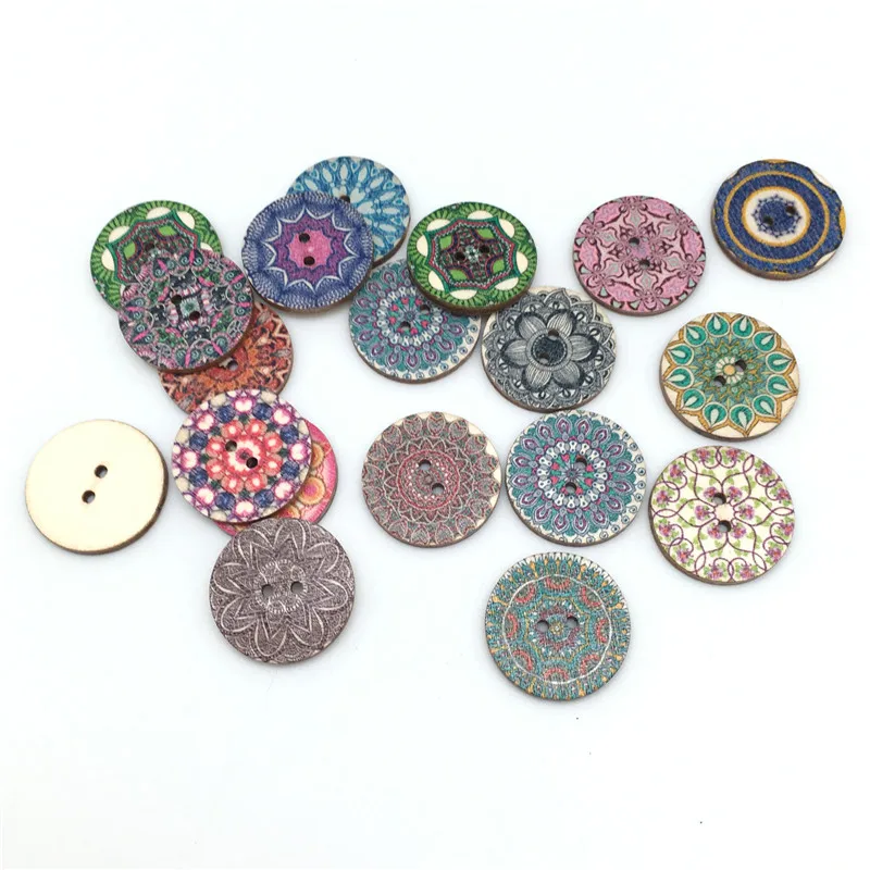 Круглые деревянные пуговицы для скрапбукинга 25 мм 50 шт.|round wooden buttons|wooden buttonsbuttons for