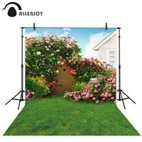 allenjoy photography backdrop spring flower wall door garden lawn wedding background photo studio photophone photocall props