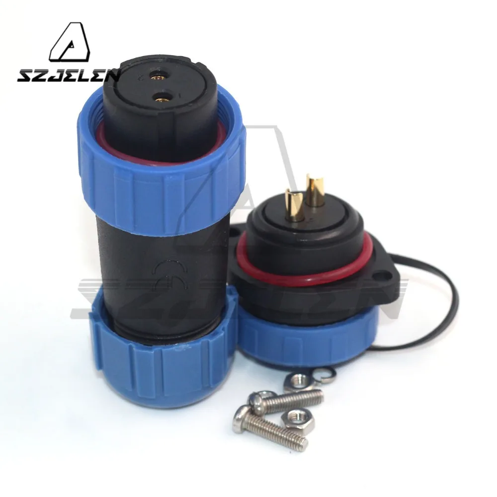 SP21 2pinWaterproof Panel Mount Циркулярный авиационный Кабельный соединитель IP67 30A |