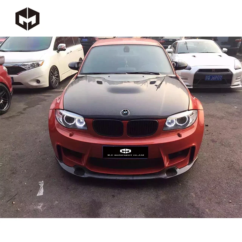 Углеродного волокна Vorsteiner передний бампер спойлер нижней губы для 1 серии