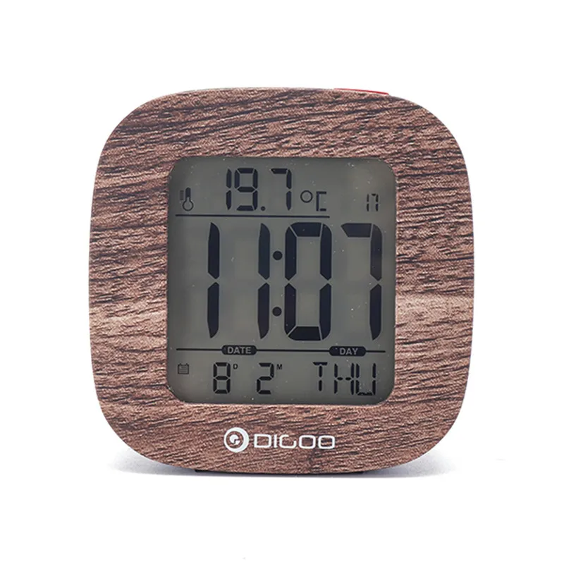 Wood Pattern Digoo DG-C1, многофункциональный электронный цифровой будильник, термометр температуры, метеостанция, сеньор, часы с подсветкой, ЖК-дисплей - Цвет: Wood Pattern