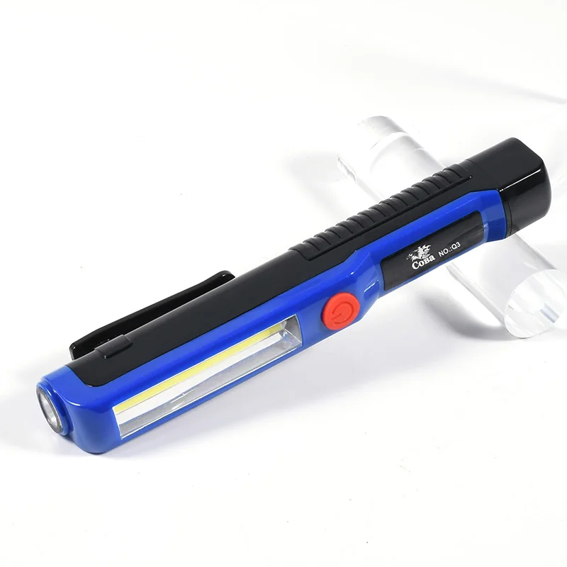 blue no battery Coba Мини рабочий светильник, светодиодный светильник-вспышка, cob портативный светильник, рабочий светильник для семьи, аварийный 3* AAA магнитный водонепроницаемый светильник - Испускаемый цвет: blue no battery