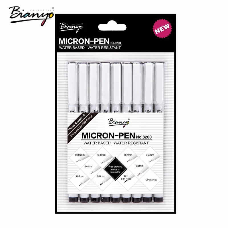 Bianyo Micron ручка для художественного маркера акварельные ручки 0 05 1 мм девять