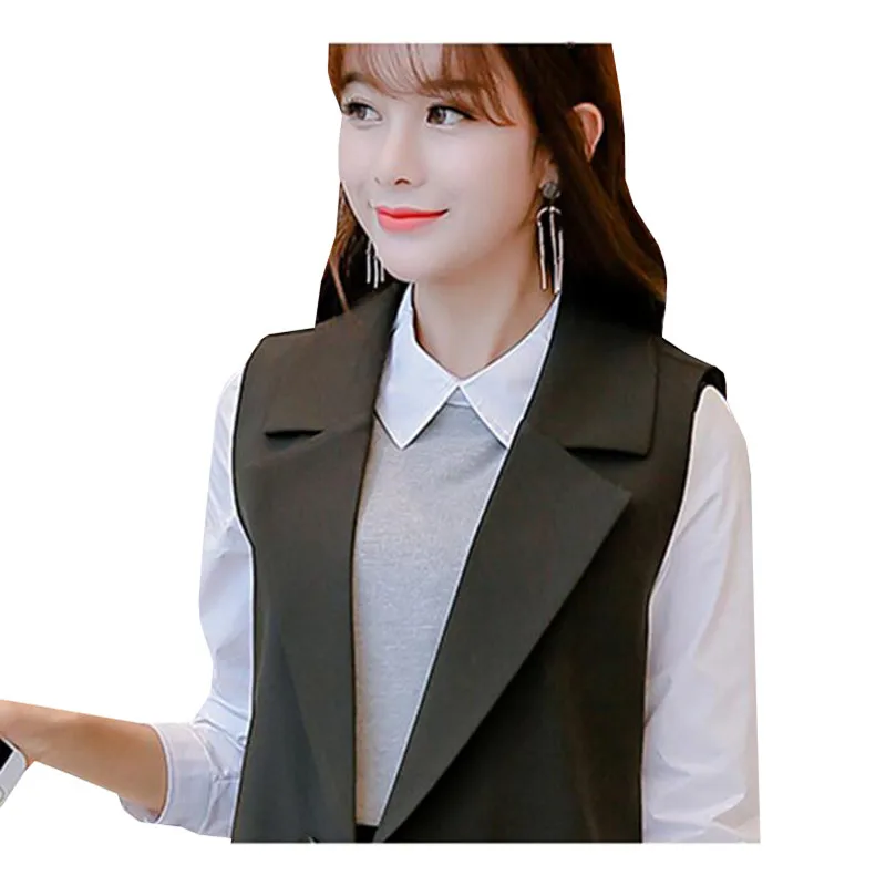 Новый модный брендовый женский жилет на весну и осень элегантный Длинный блейзер