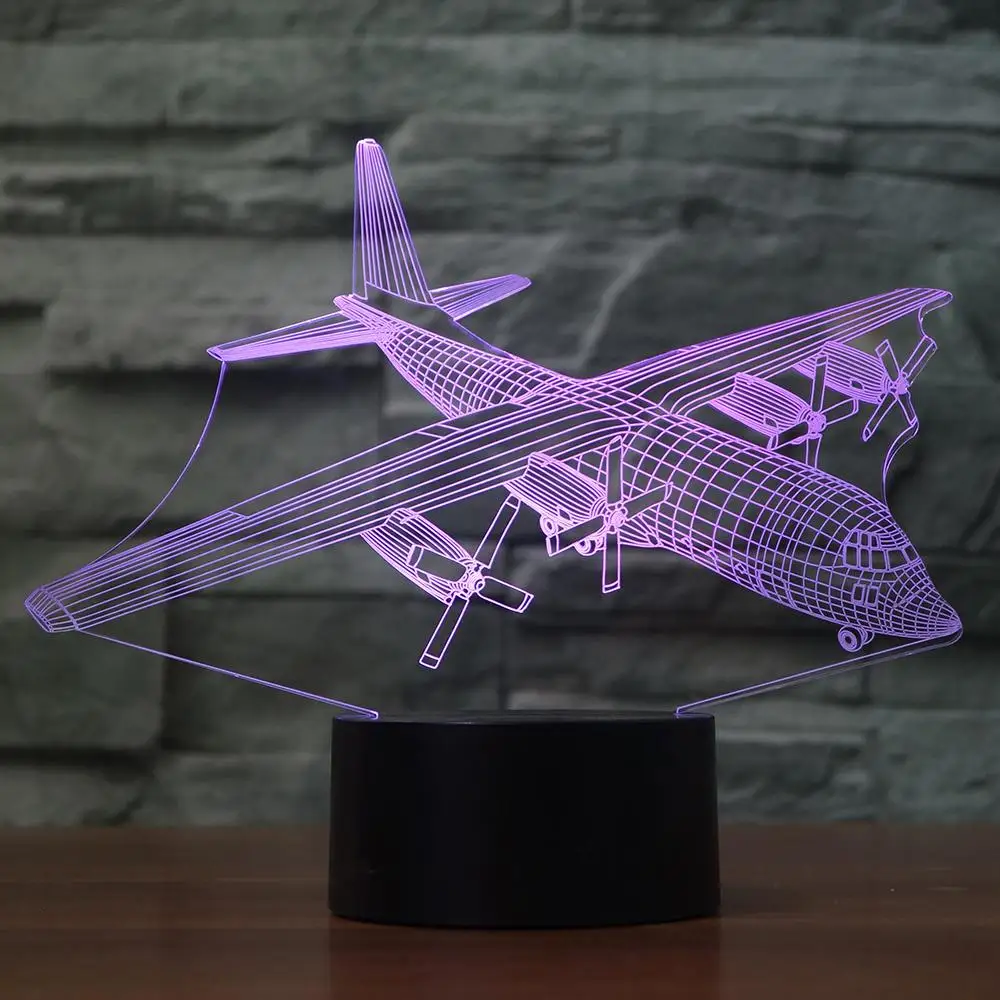 3D Led визуальное Творческий красочные самолета Настольная лампа Декор градиент самолета светильник Usb детская комната ночной сон свет подарки