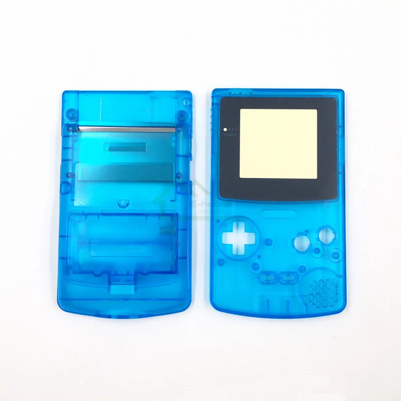E-house Clear Blue Housing Shell Cover Case with Plastic Screen Len Replacement for Gameboy Color GBC Game Console | Электроника
