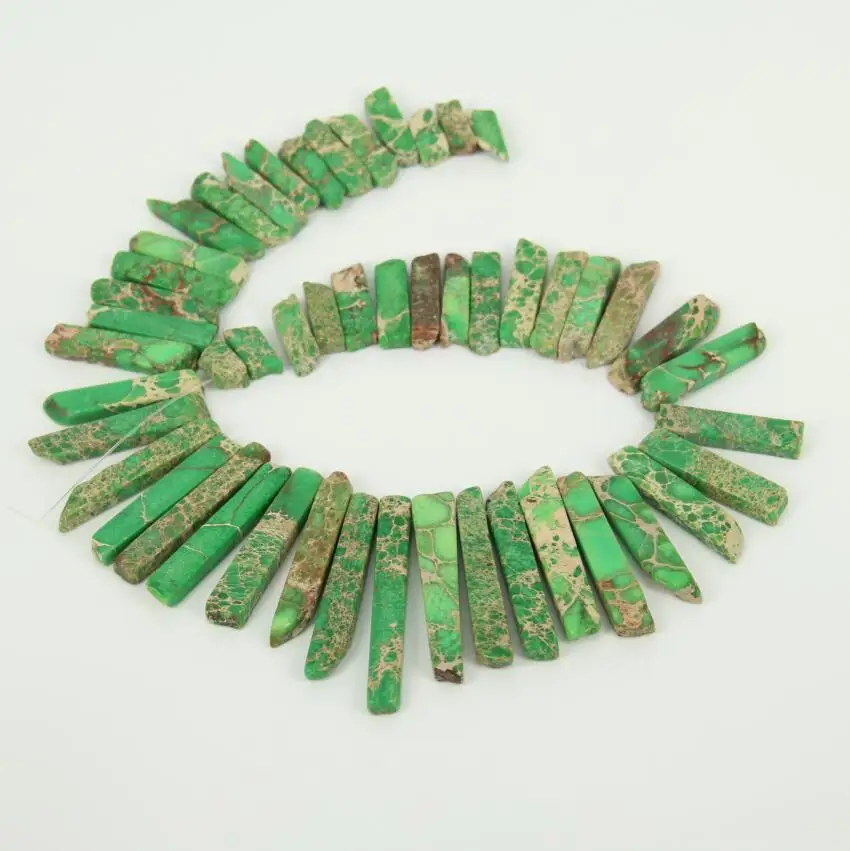 Морской камень из осадочной породы Длинные точки ломтик бусины Топ