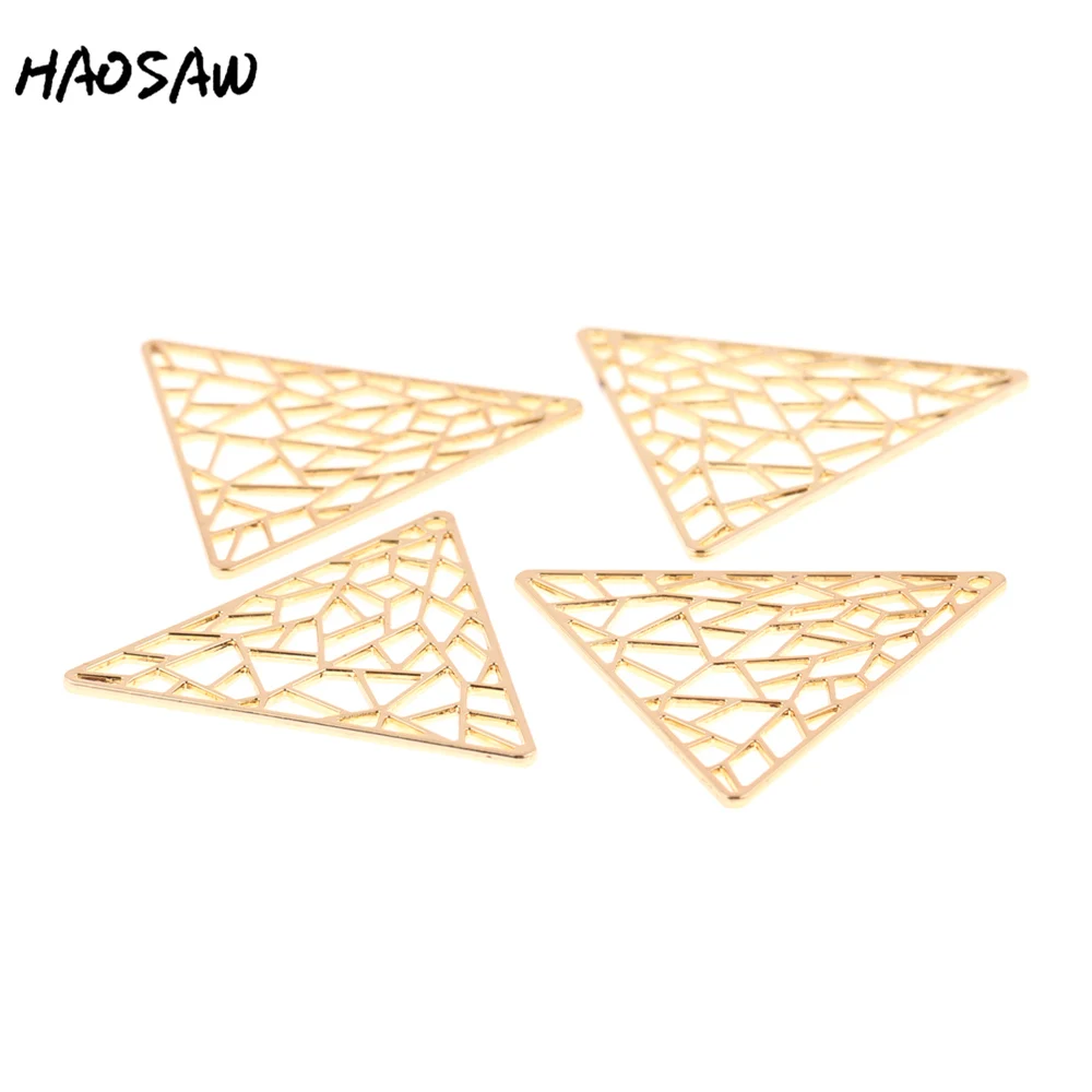 HAOSAW 39*34 мм 6 шт./лот, треугольная подвеска, аксессуары для сережек/Геометрические ювелирные изделия/Аксессуары для сережек