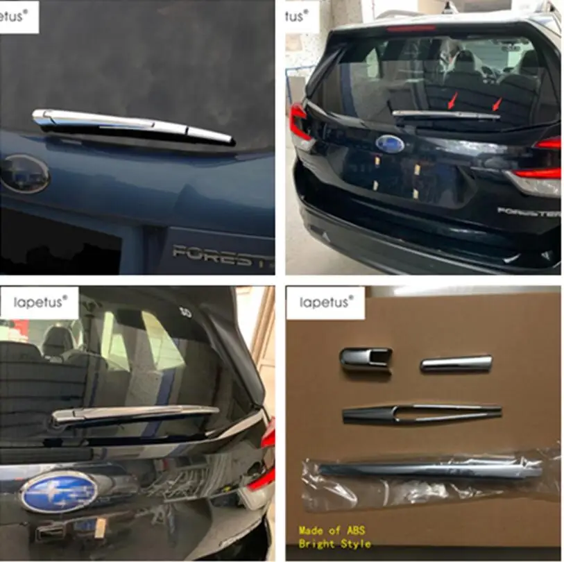 

Lapetus Accessories Fit For Subaru Forester 2019 - 2022 ABS Tail Rear Windshield Window Windscreen Rain Wiper Molding Cover Trim
