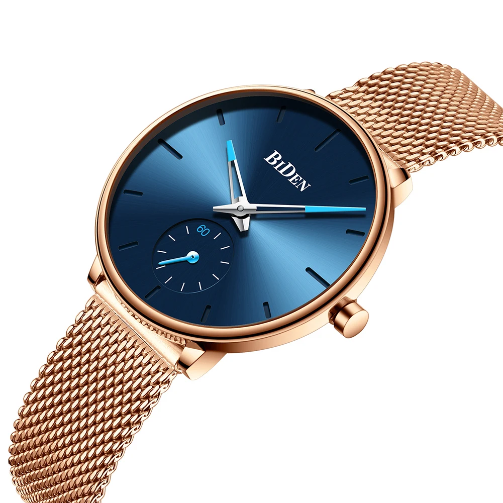 Модные женские магнитные тонкие сетчатые ремешок с круглым циферблатом