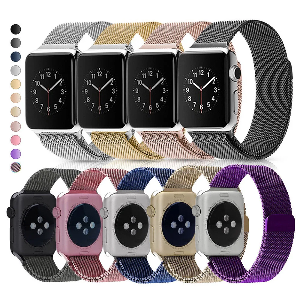 Магнитный Миланский ремешок на запястье для Apple Watch 4 Band 38/40mm4 2/44 мм браслет из