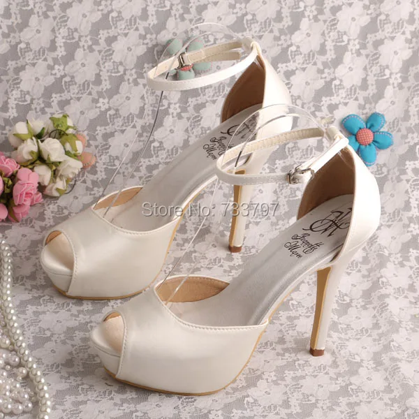 Wedopus Custom Handmade Summer Women's Shoes Wedding Ivory Ankle Strap Sandals | Обувь