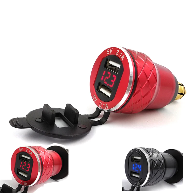 Алюминиевый прикуриватель для мотоцикла с 2 USB портами 5 В 1 А|car cigarette lighter usb|cigarette
