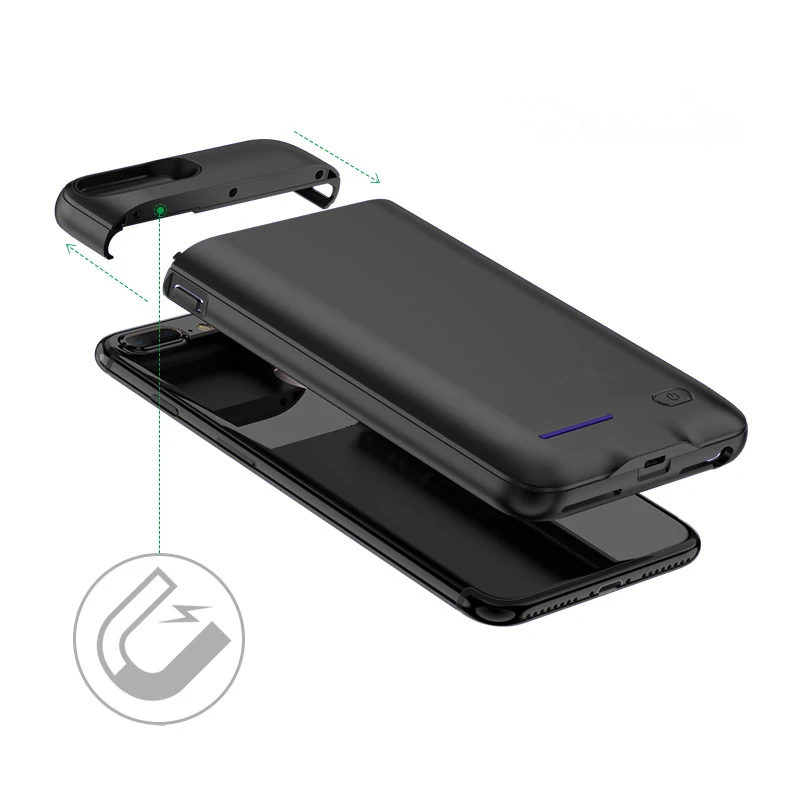 Магнитные Чехлы для зарядного устройства iPhone 7 8 6 6S Plus чехол аккумулятора