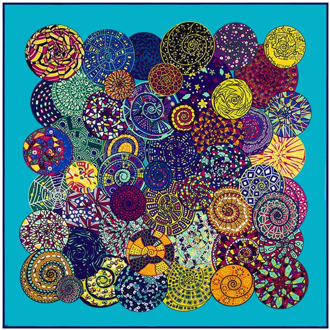 

130cm*130cm 100% Silk Euro Brand Style Women The Dream of Snail Silk Square Scarf Femal Spring New Fashion Shawls