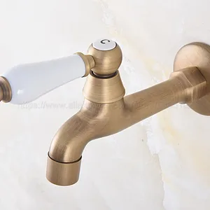 antique brass wall mounted mop pool sink tap for kitchen bathroom garden single handle cold water faucet zav312 free global shipping