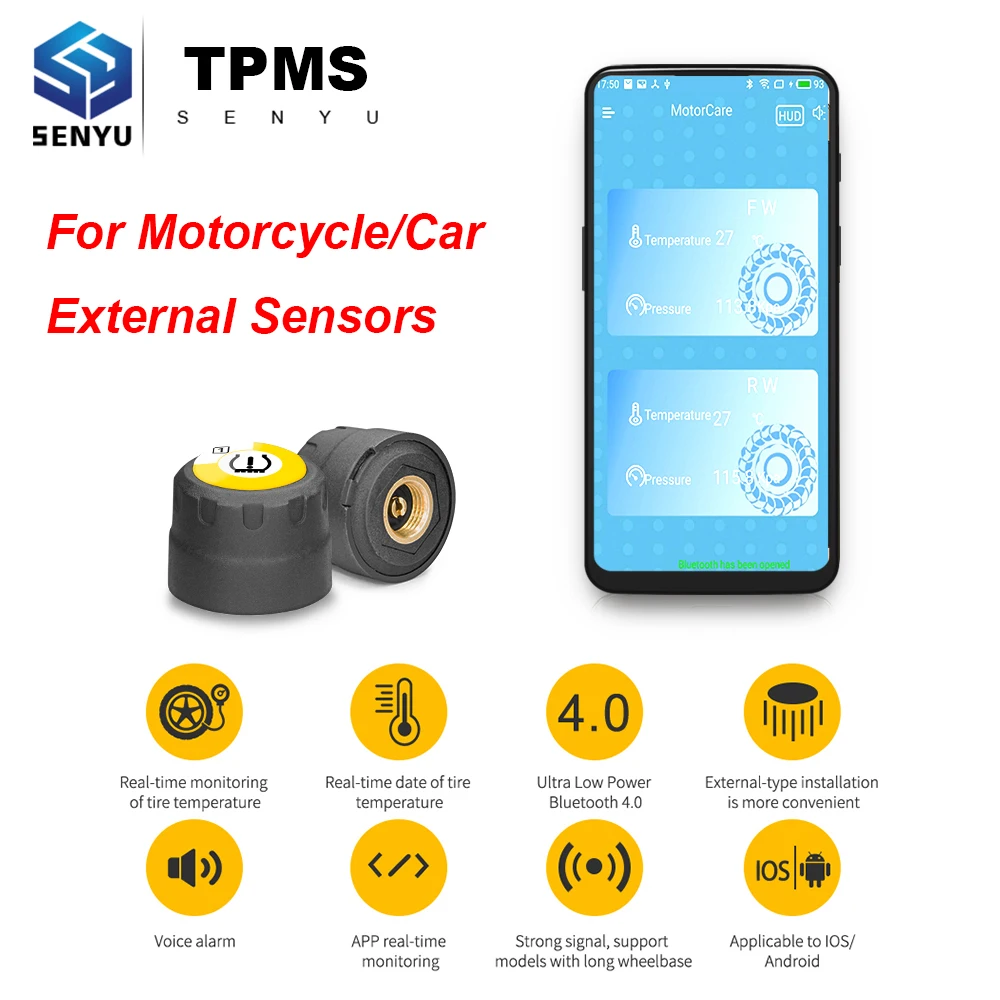 TPMS Датчик давления в шинах TPMS автомобильный внешний датчик для мотоцикла s для Android IOS система мониторинга tpms tmps давление в шинах