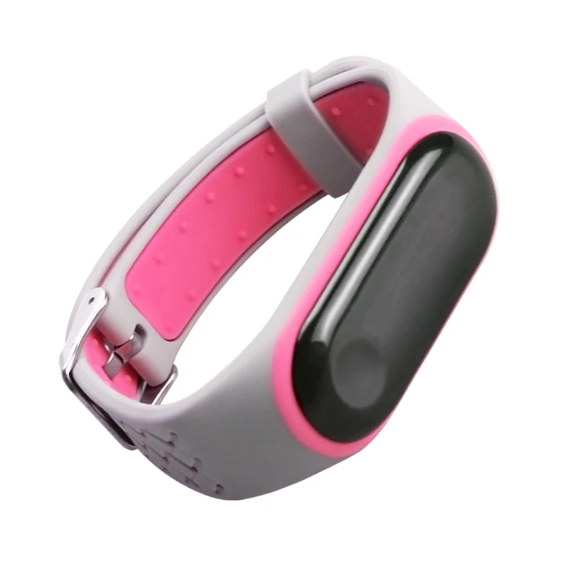 BOORUI силиконовый двойной цвет спортивный Miband 3 ремешок анти-потеря замена ремешок для xiaomi miband 3 с модной пряжкой