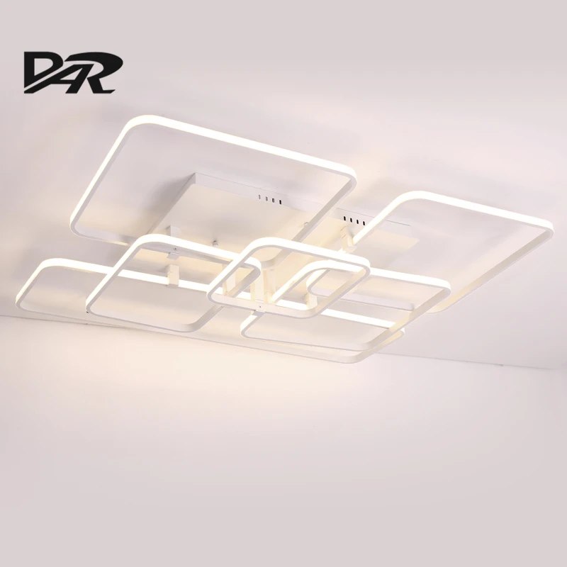 Free Shipping DAR Rectangle Remote Control Modern Led Ceiling Lights 3/4/6 Heads Dimming Lamp luminarias para sala|luminarias sala|modern ledceiling