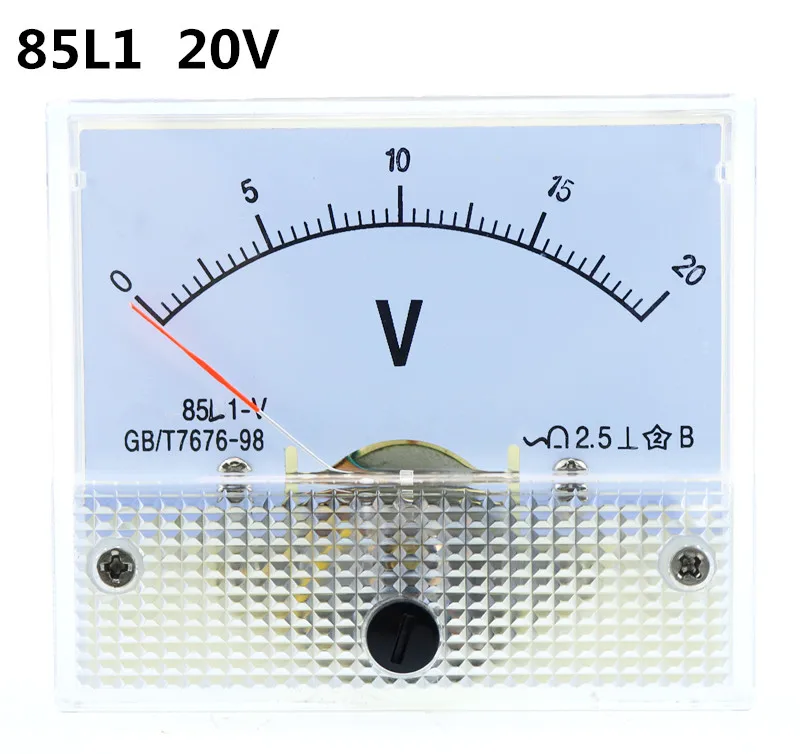 1 шт. 85L1-V 20V AC Аналоговый вольтметр Панель измеритель напряжения 64*56 мм