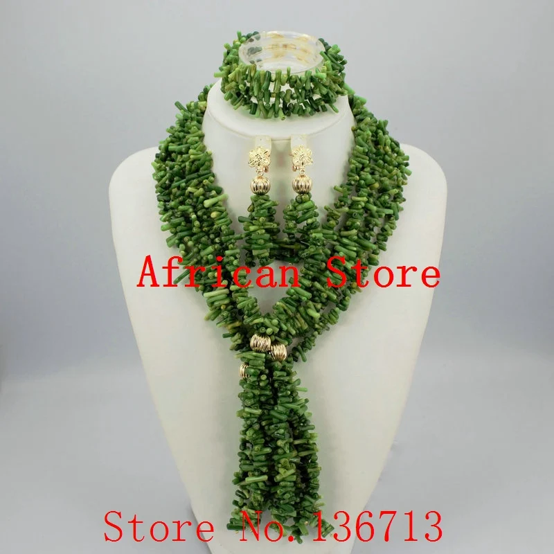 

Hot Nigerian Wedding African Coral Beads Jewelry Set Coral Beads Necklace Jewelry Set Free Shipping R104