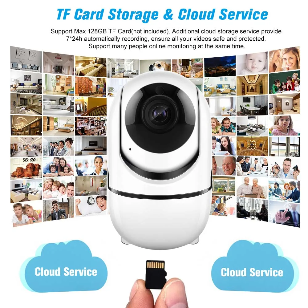 1080P WI FI Камера Беспроводной Видеоняни и радионяни IP Обнаружение движения Ночное