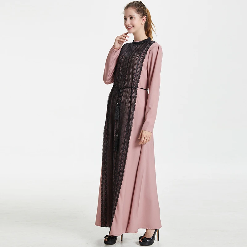 Кружевная Абая одежда из Индонезии кафтановое платье Дубаи исламское арабское