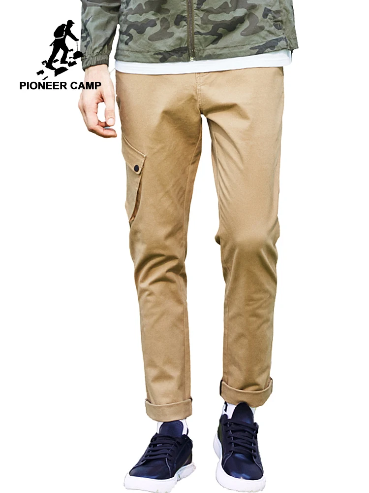 

Pioneer Camp men cargo pants brand clothing New arrival straight casual trousers male top quality Dark grey Khaki AXX705115