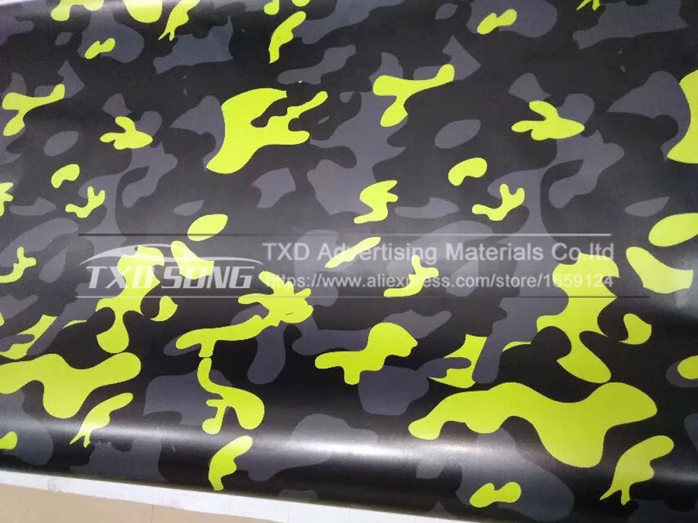 Желтый Arctic Camo винил для обертывания автомобиля с воздушным Rlease pixel camo камуфляжные