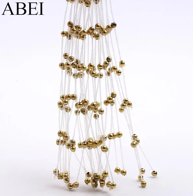 Gold 20 шт. Белый/Золотой/Серебряный/розовый букет цветов/проволочный стержень/Свадебная вечеринка украшение дома Скрапбукинг искусственные жемчужные цветы DIY - Цвет: Gold