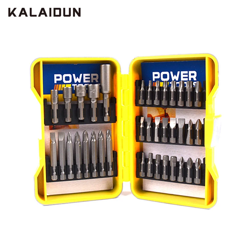 KALAIDUN 37 шт. магнитная шестигранная Гайка Набор насадок многофункциональная отвертка сверло адаптер шестигранные электроинструменты