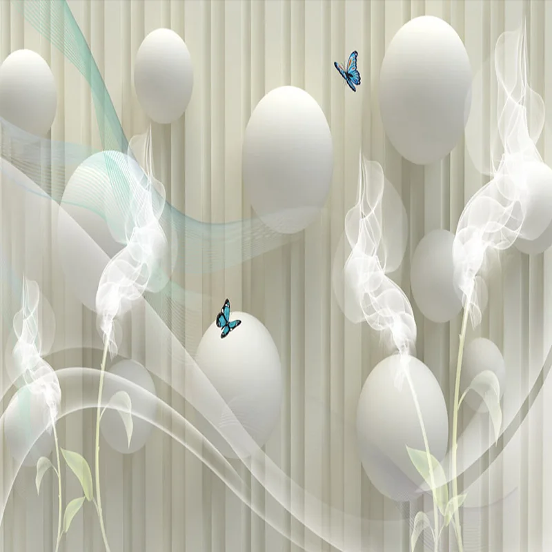 Современные креативные модные фотообои с белым шариком 3D обои для гостиной ТВ