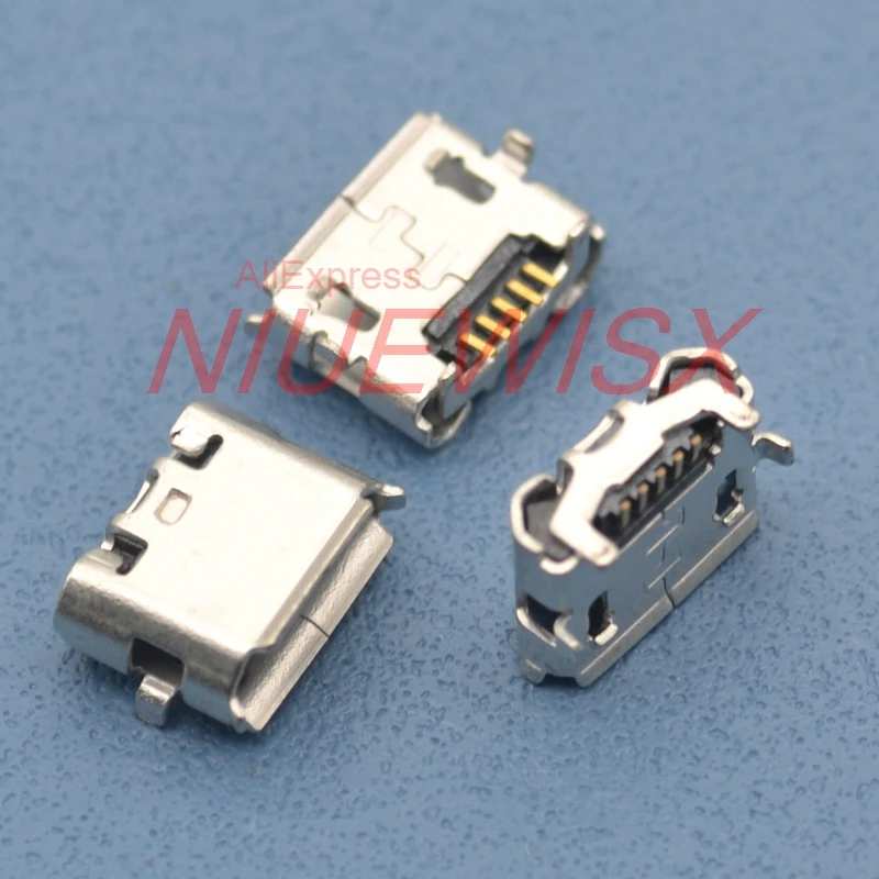 100 шт. микро USB 5pin разъем гнездо обратная рожка кудрявый рот Короткая игла для