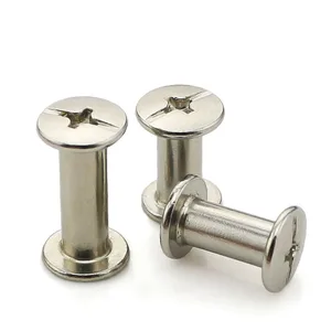 Гальванические никелевые винты M5 * 8101215161820 100, 10 шт., винты для книг, гайки, заклепки, фотоальбомы стыковочные винты