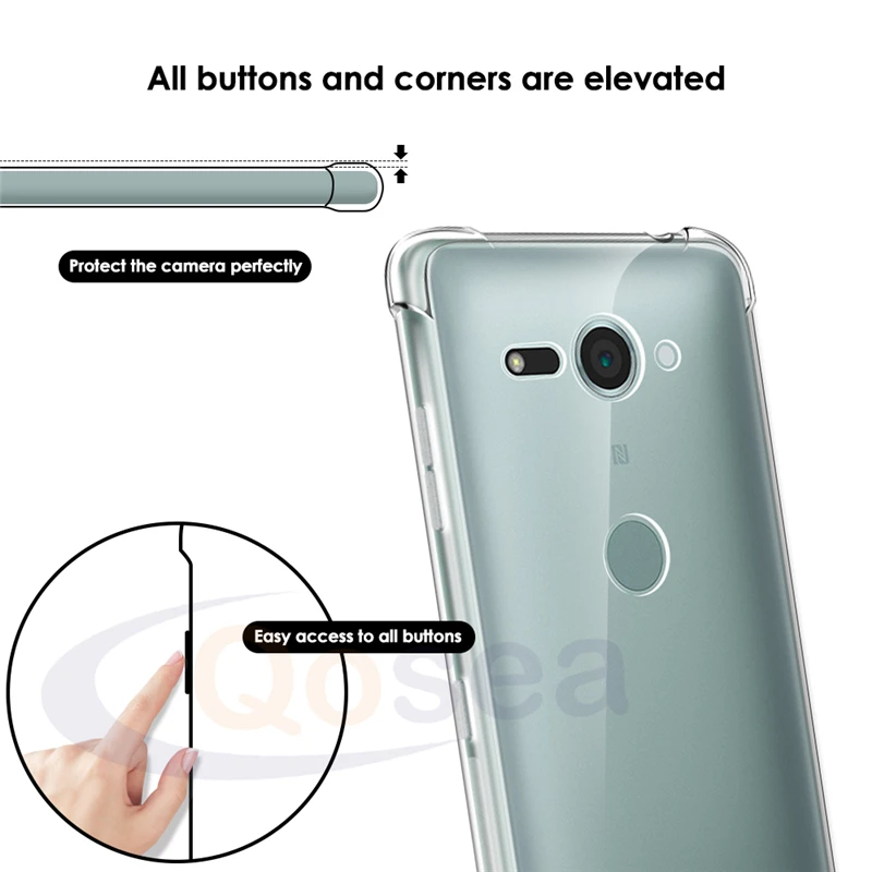 Qosea для sony Xperia XZ2 компактный кейс Samsung Galaxy прозрачный тонкий мягкий силиконовый