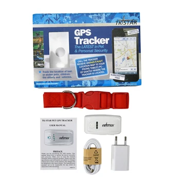 Red with Box Gps трекер для домашних животных, трекер для собак/кошек, ошейник для питомцев GSM/GPRS, отслеживание в реальном времени, локатор LBS/gps, устройство сигнализации положения - Цвет: Red with Box