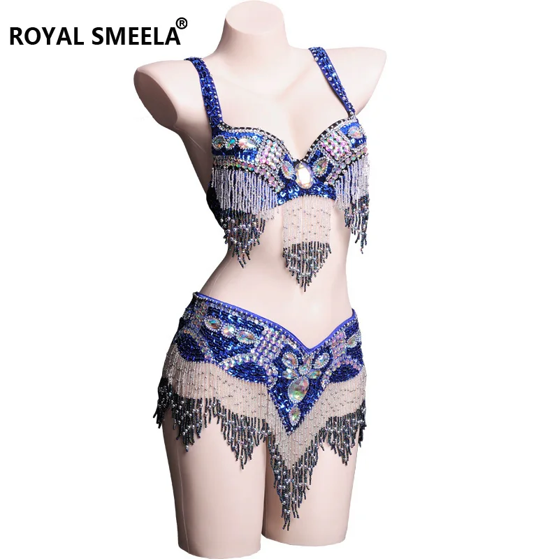 

Бюстгальтер и пояс для танца живота, с бахромой и бисером