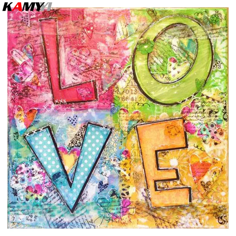 5D DIY Алмазная вышивка Красочная любовь картина крестиком полный квадратный