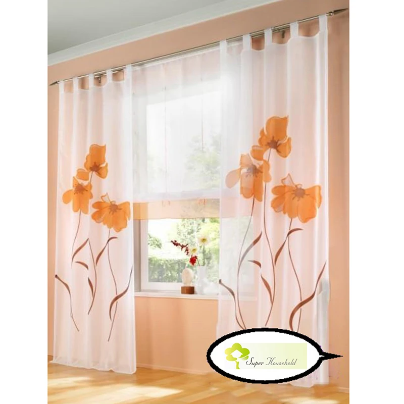 Шторы для оконных стен фотошторы с цветочным принтом тюль спальни балкона
