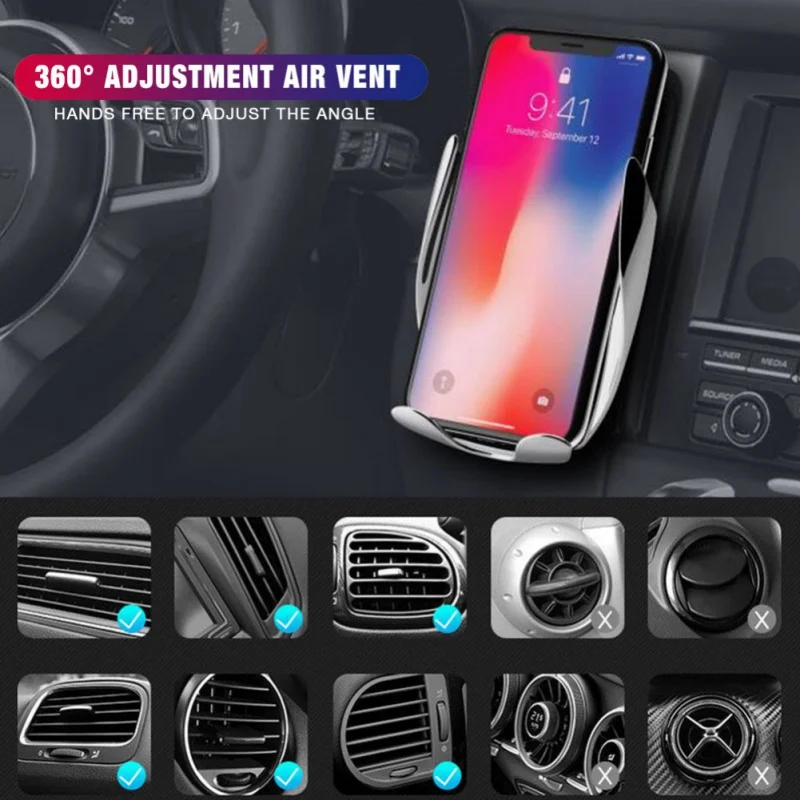 Быстрое беспроводное автомобильное зарядное устройство Автоматический