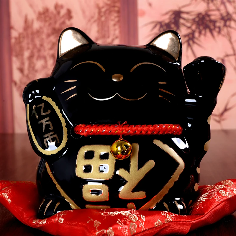 10 дюймов Maneki Neko керамический Lucky Cat домашний декор фарфоровые декоративные