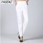 Женские льняные шаровары, летние, для женщин среднего возраста, с эластичной талией, свободные, повседневные, 2021, 5XL, тонкие, с карманами, размера плюс