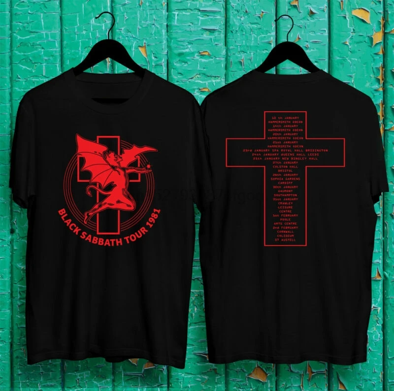 Винтажная черная SABBATH 1981 тяжелая металлическая редкая концертная Футболка с