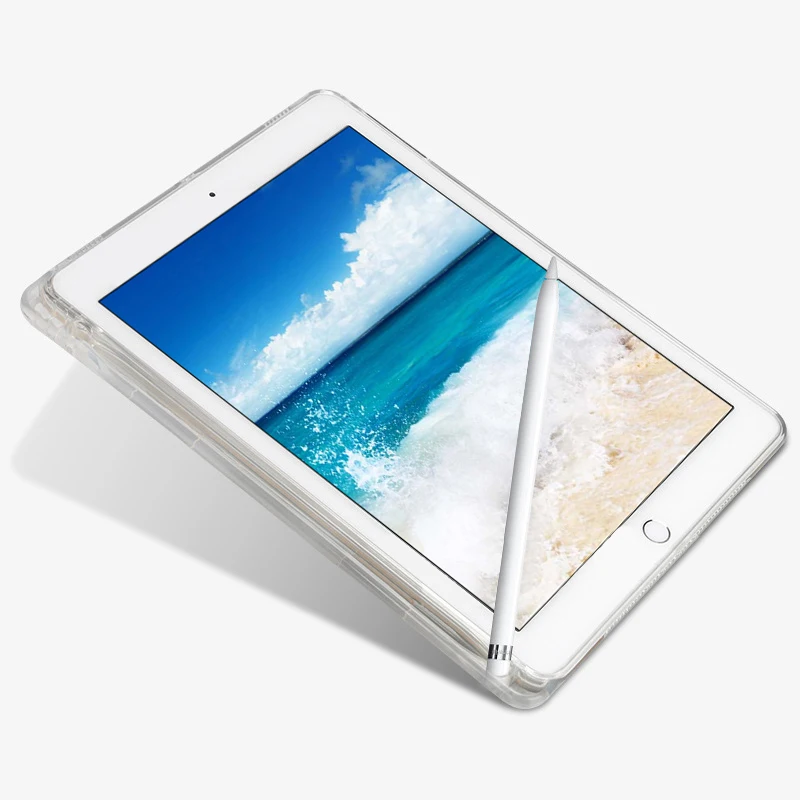 GOOJODOQ для iPad 10 2 2019 Чехол Pro 5 чехол с карандашом прозрачный кремний ТПУ мягкий
