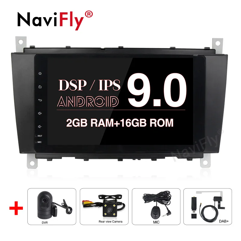 8 &quotAndroid 9 0 IPS DSP автомобильный Радио Аудио плеер для Mercedes/Benz c класс W203 C180 C200 CLK W209 CLS